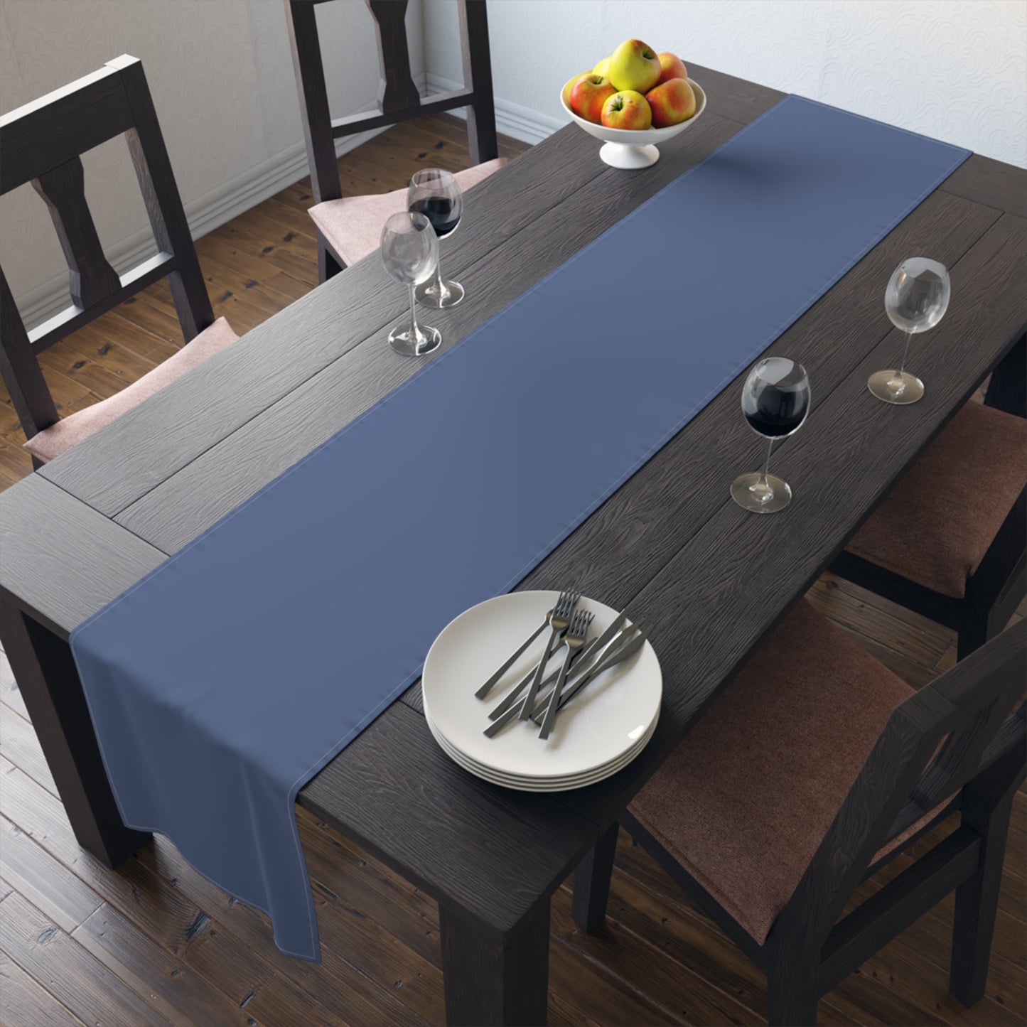 True Holiday Blue Nova Blue Solids Table Runner