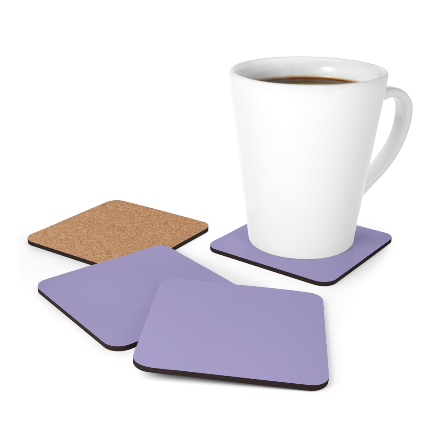 True Holiday Mighty Aphrodite Purple Solids Corkwood Coaster Set