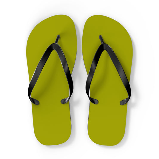 True Holiday Dark Lime Green Solids Flip Flops