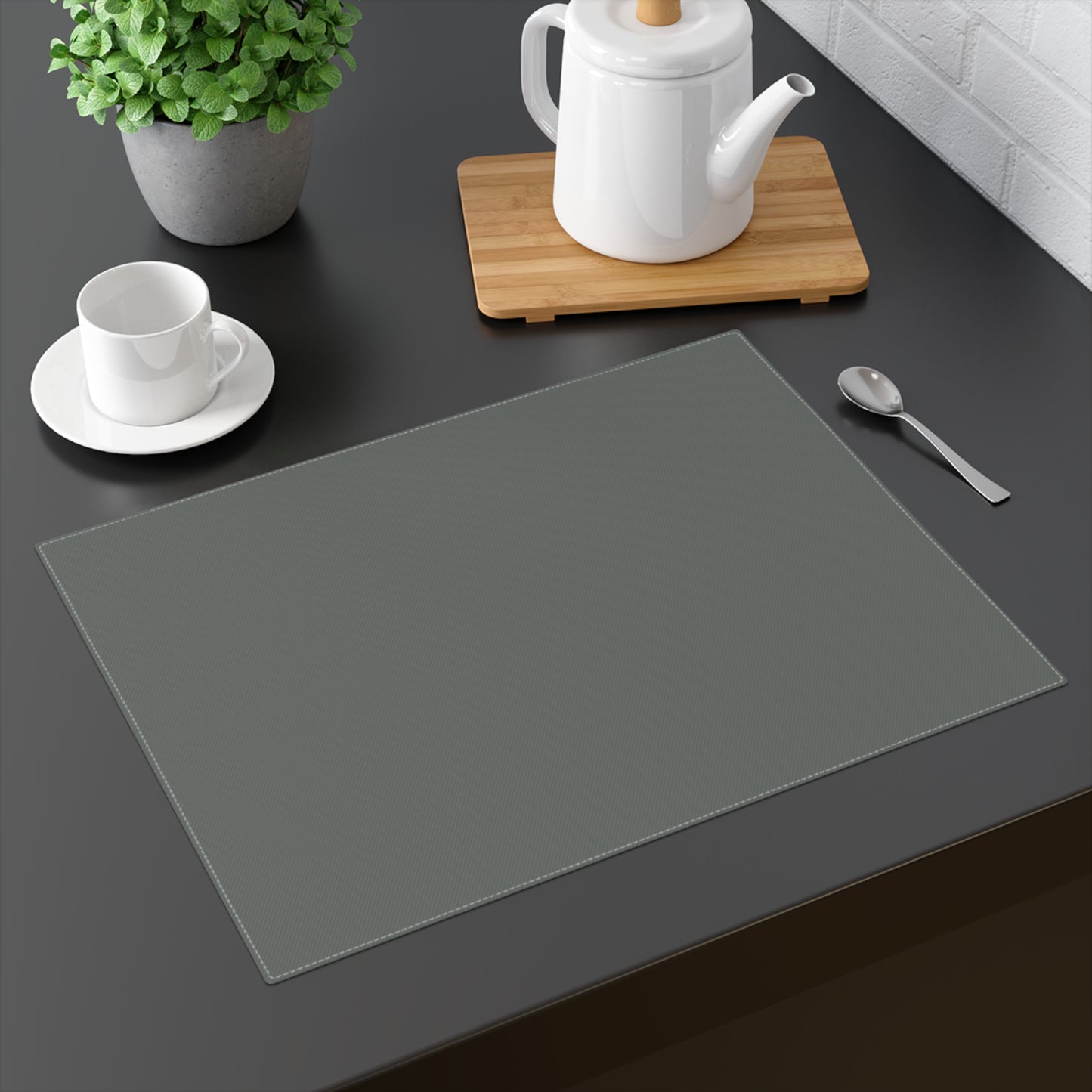 True Holiday Kitty Gray Gray Solids Placemat