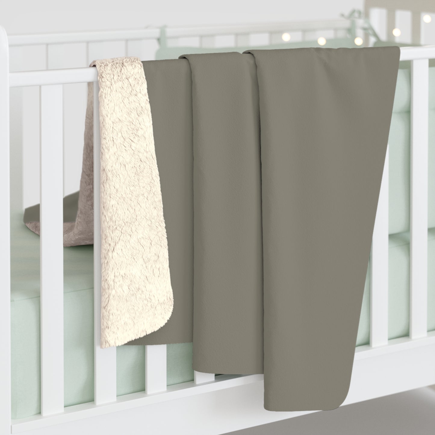 True Holiday Antique Pewter Green Solids Throw Blanket