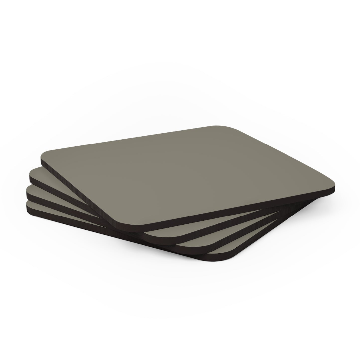 True Holiday Antique Pewter Green Solids Corkwood Coaster Set