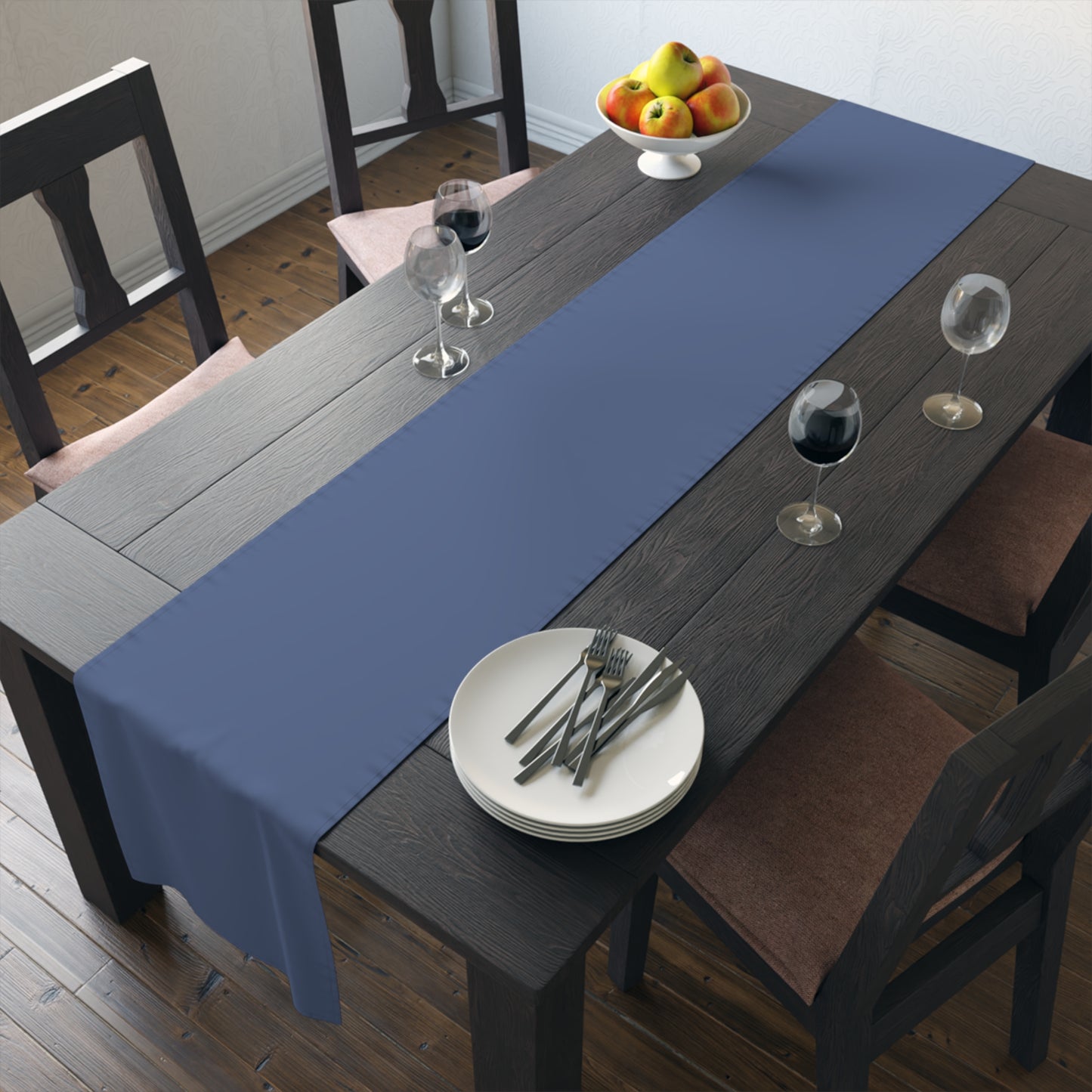 True Holiday Blue Nova Blue Solids Table Runner