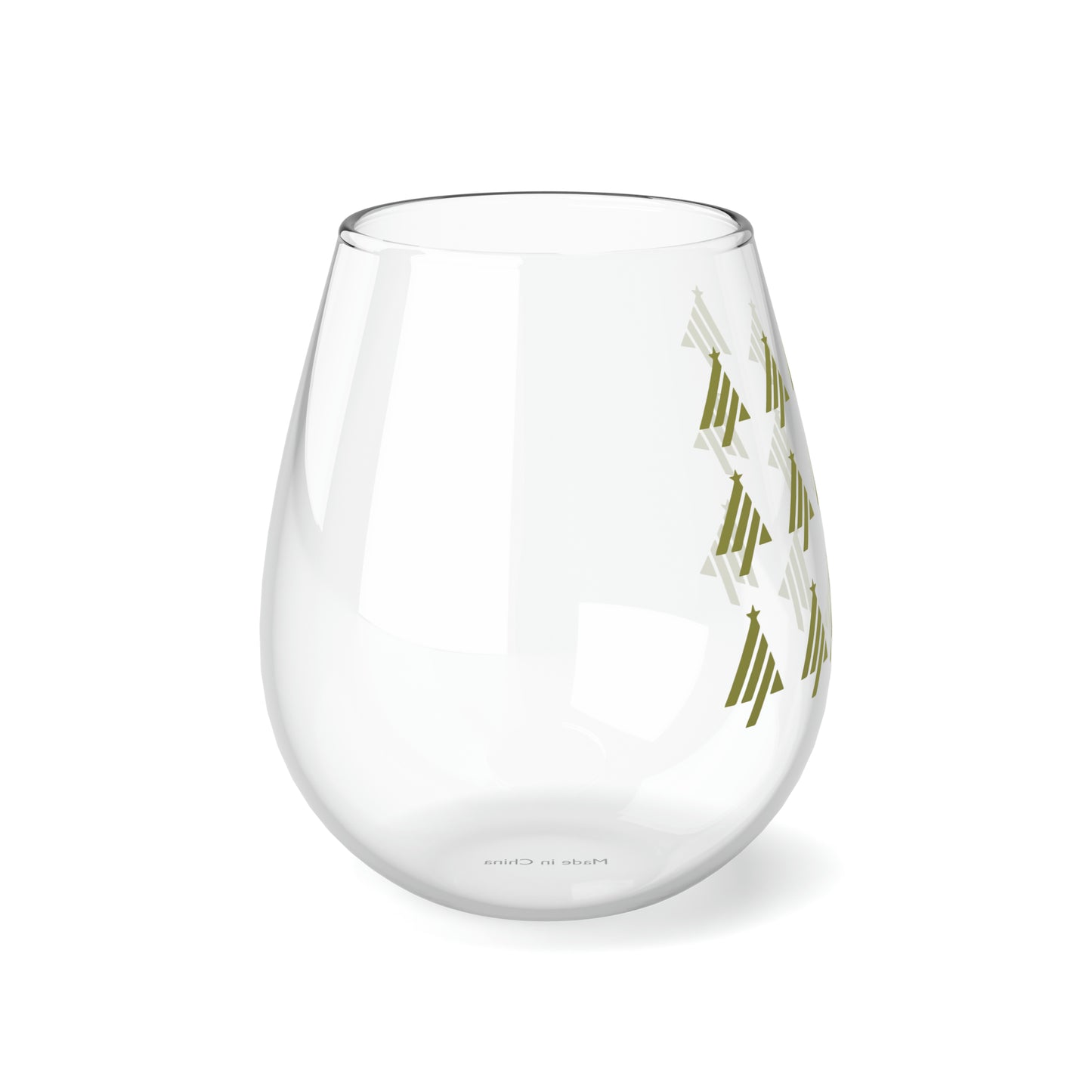 True Holiday Perennial Green Solids 11.75oz Stemless Wine Glass