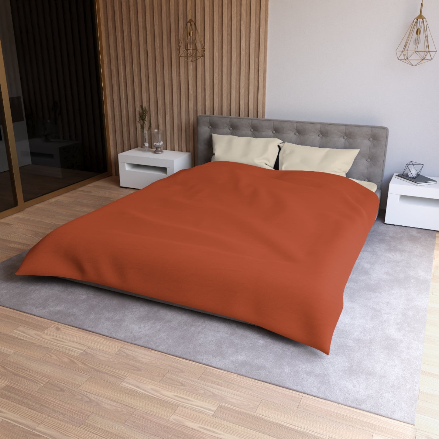 True Holiday Fireball Orange Solids Duvet Cover
