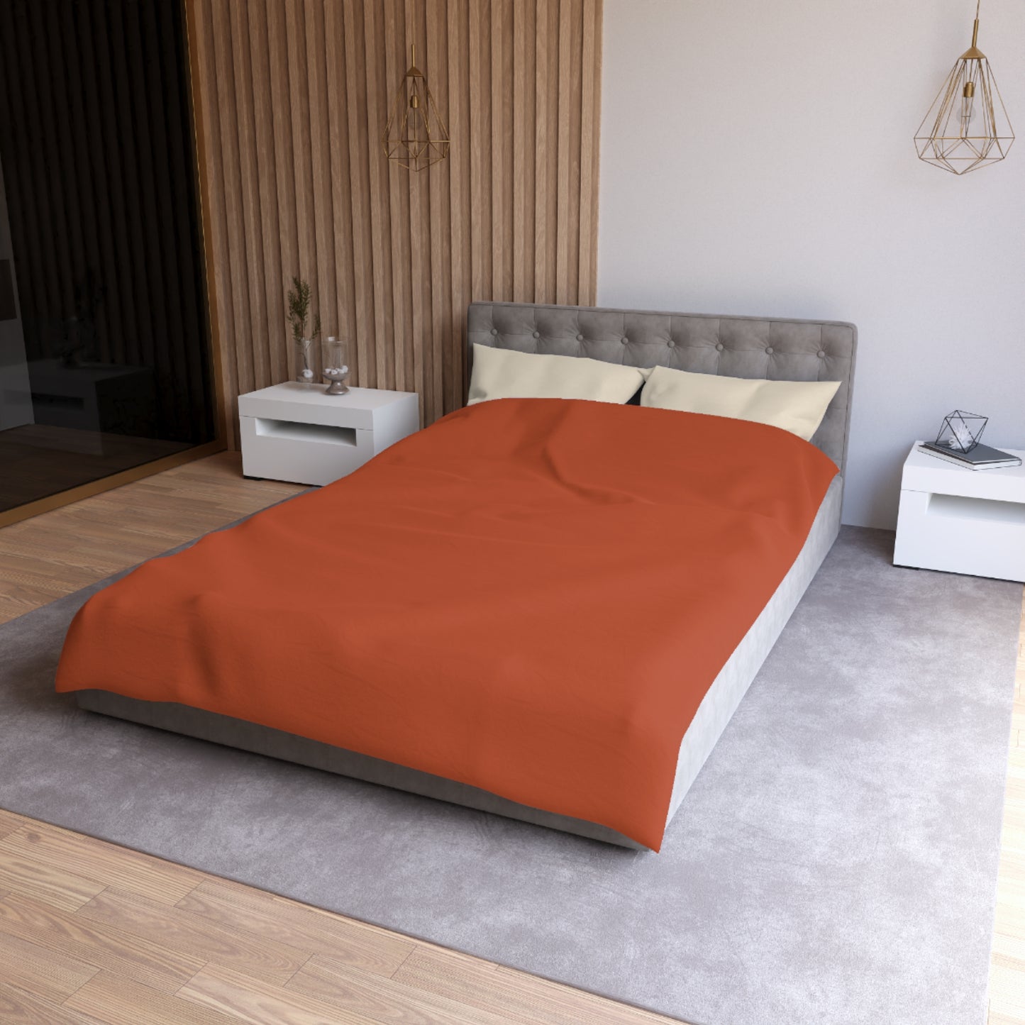 True Holiday Fireball Orange Solids Duvet Cover