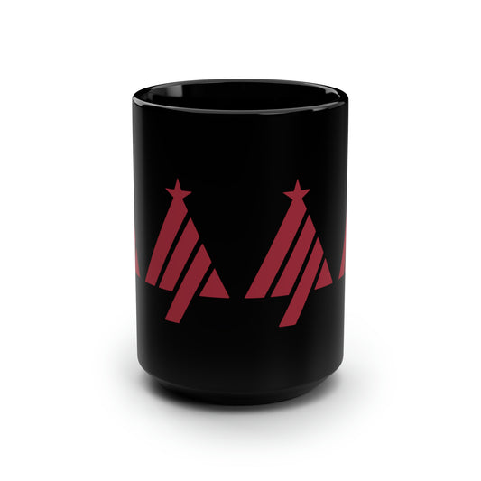 True Holiday Candy Cane Red Solids Black Mug, 15oz