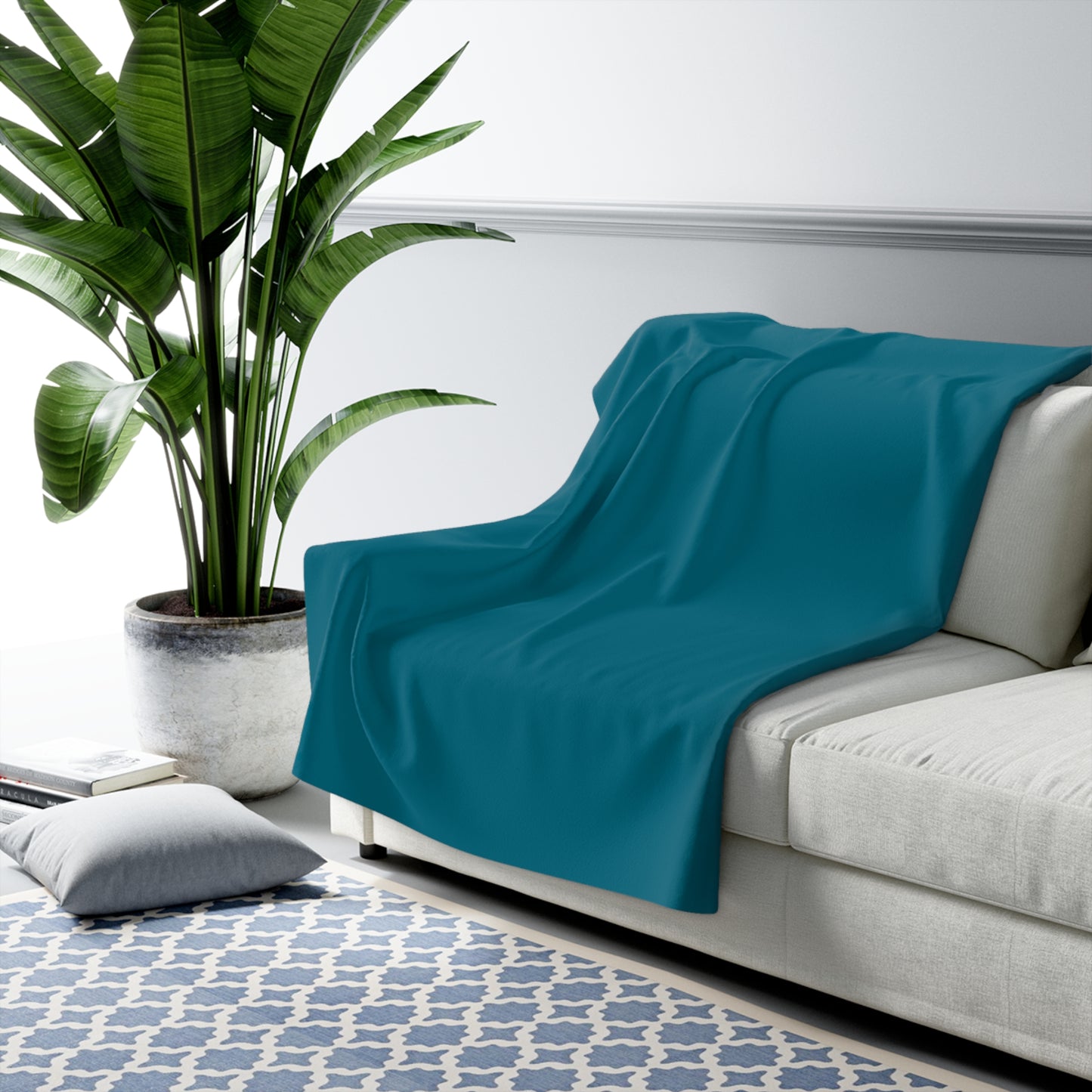 True Holiday Deep Ocean Blue Solids Throw Blanket
