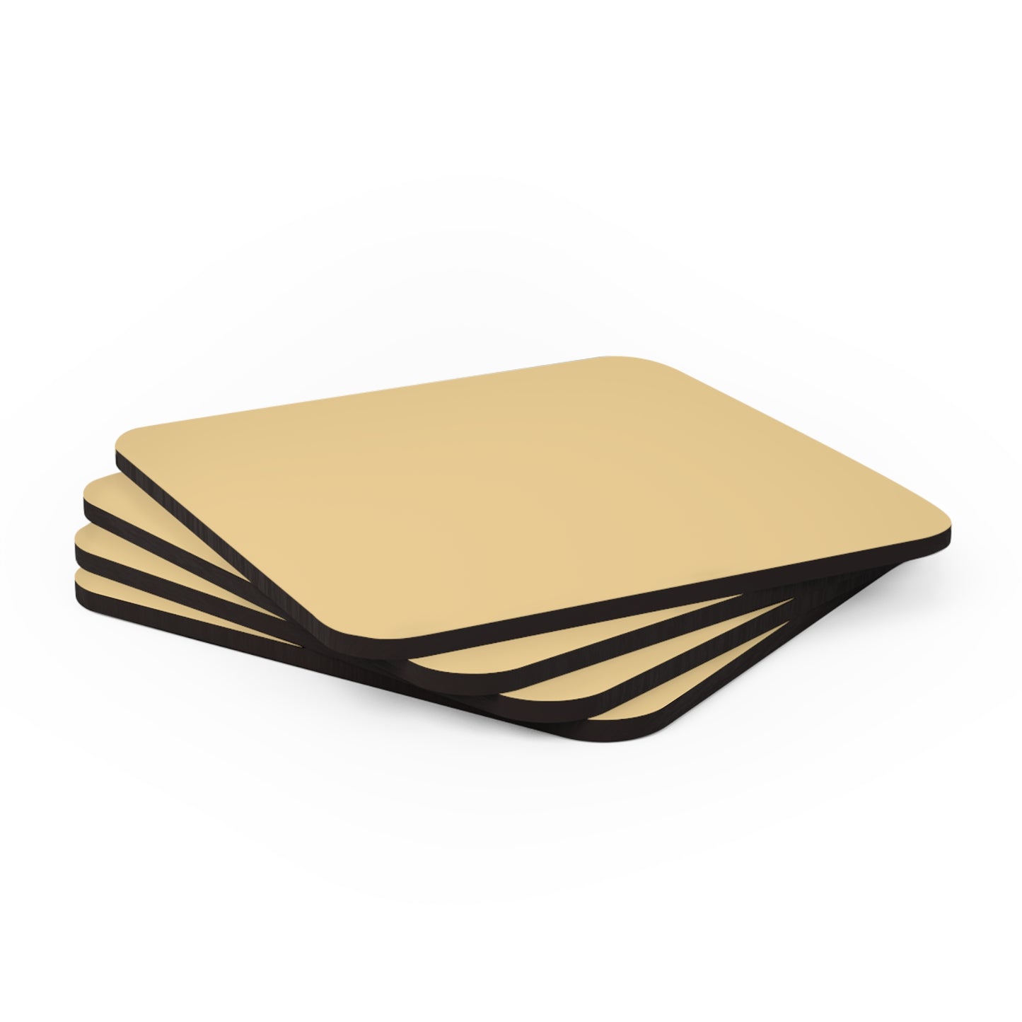 True Holiday Honeybee Yellow Solids Corkwood Coaster Set