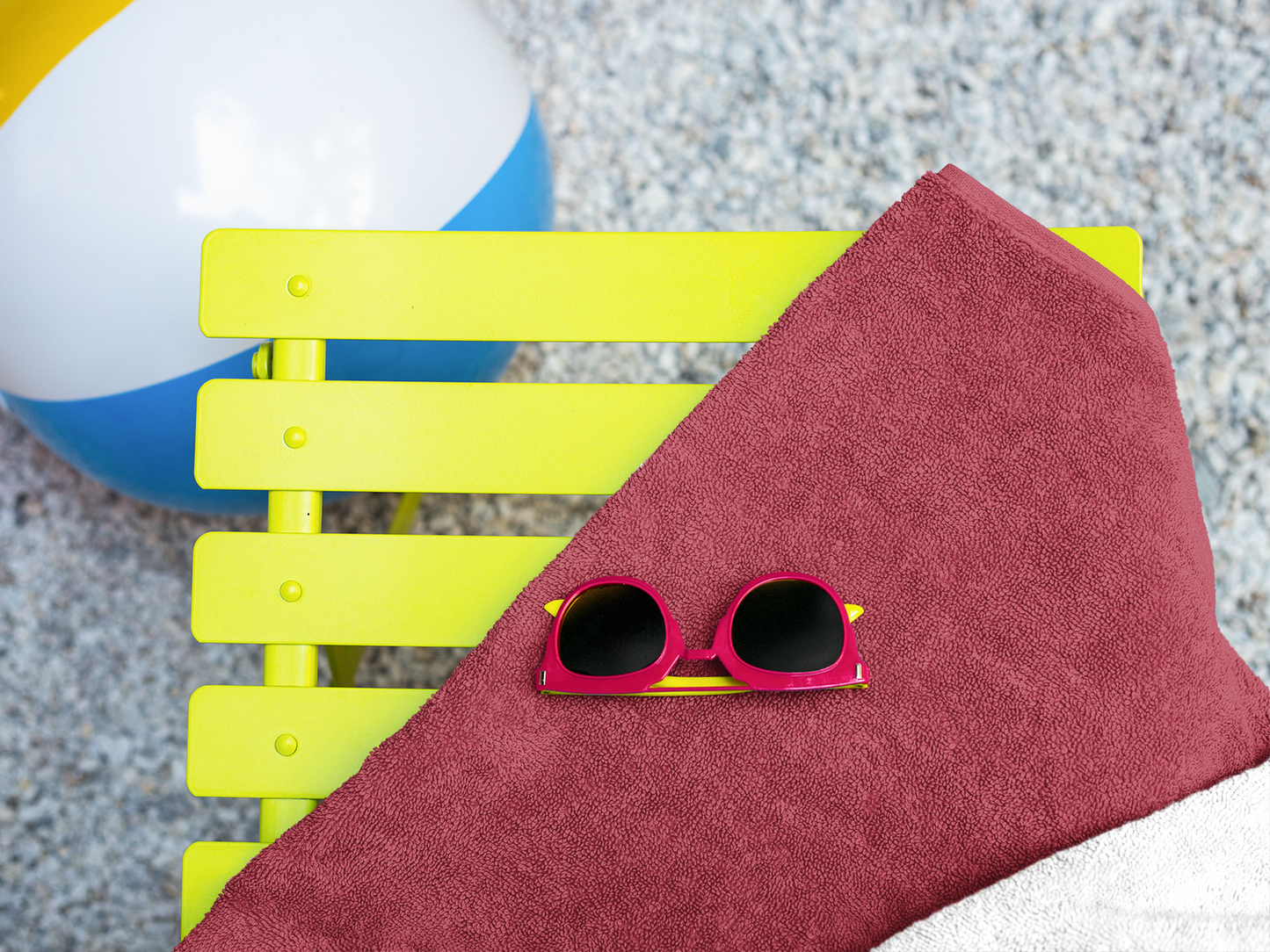 True Holiday Candy Cane Red Solids Beach & Pool Towel