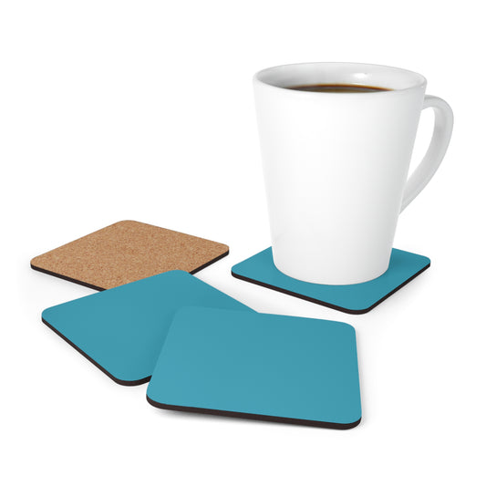 True Holiday Cool Blue Blue Solids Corkwood Coaster Set