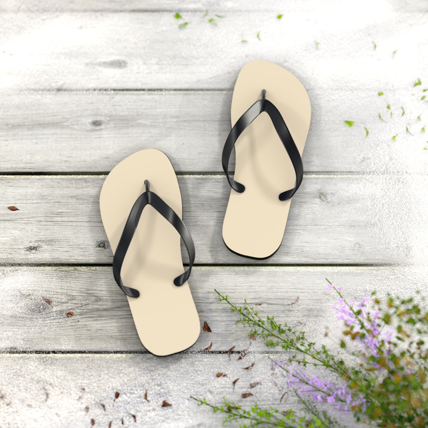 True Holiday Ivory Lustre Yellow Solids Flip Flops