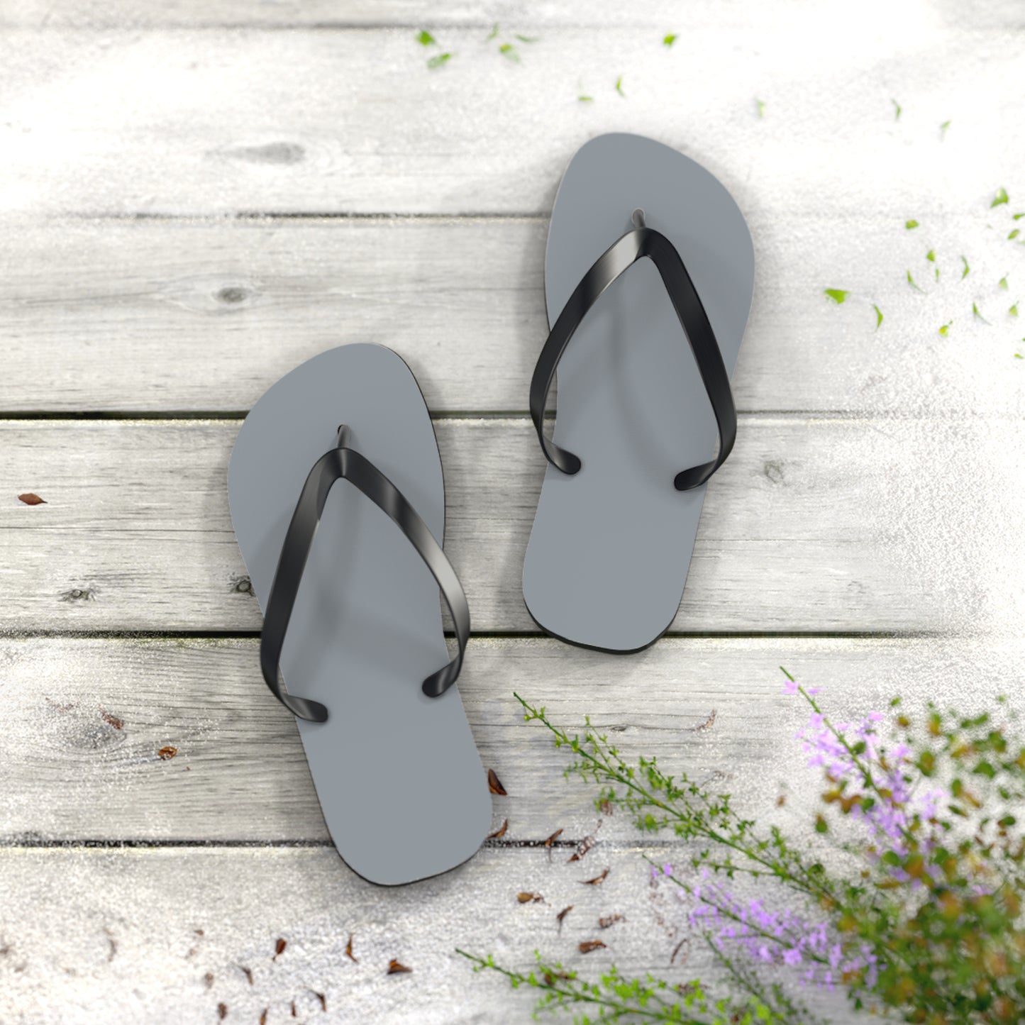 True Holiday Gray Cardigan Gray Solids Flip Flops