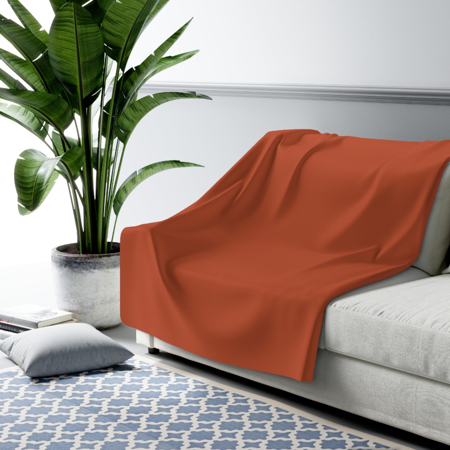 True Holiday Fireball Orange Solids Throw Blanket