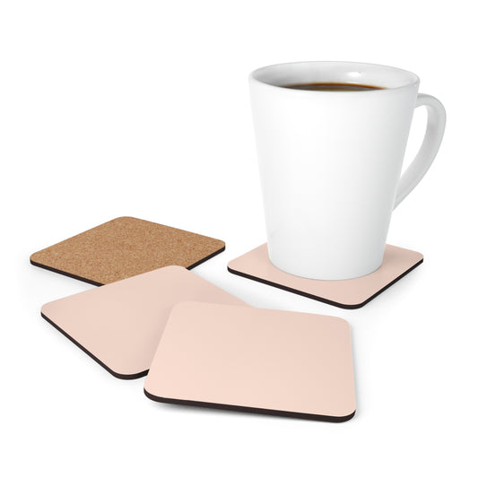 True Holiday Sunlit Coral Orange Solids Corkwood Coaster Set