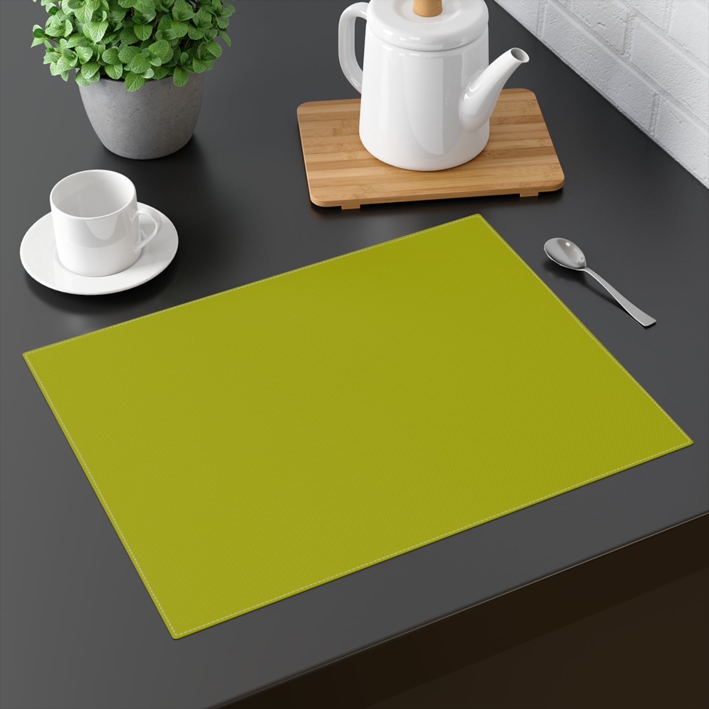 True Holiday Dark Lime Green Solids Placemat