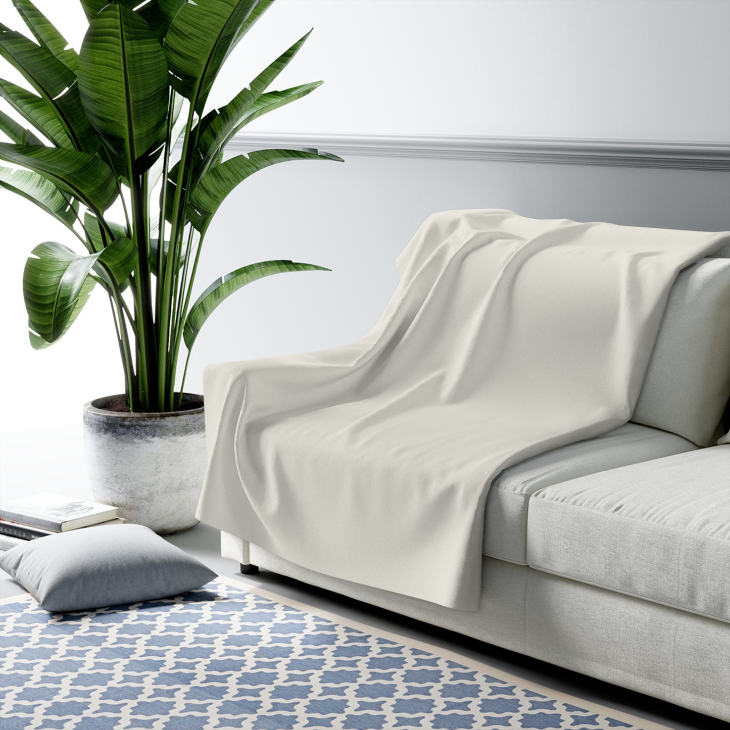 True Holiday Swiss Coffee White Solids Throw Blanket