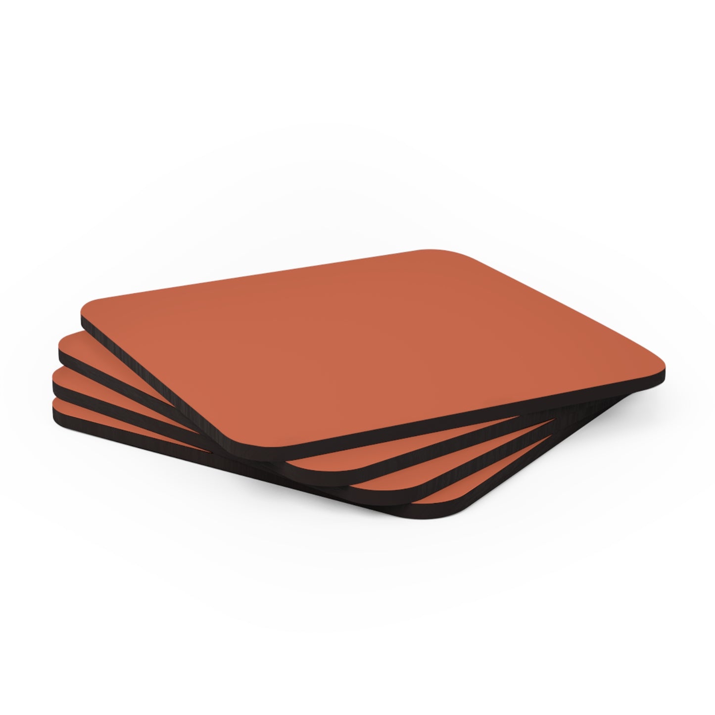 True Holiday Autumn Cover Orange Solids Corkwood Coaster Set