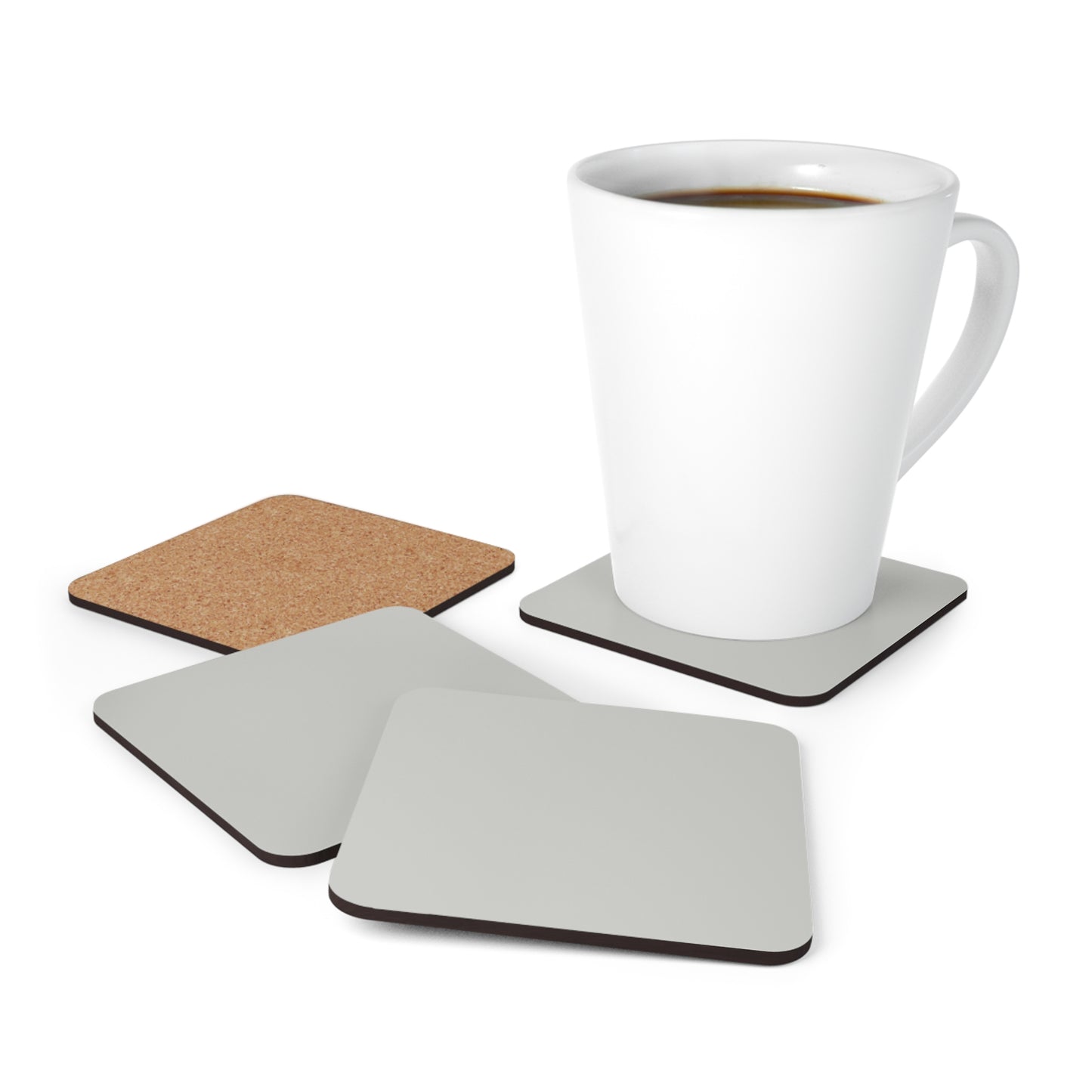 True Holiday Perspective Gray Solids Corkwood Coaster Set