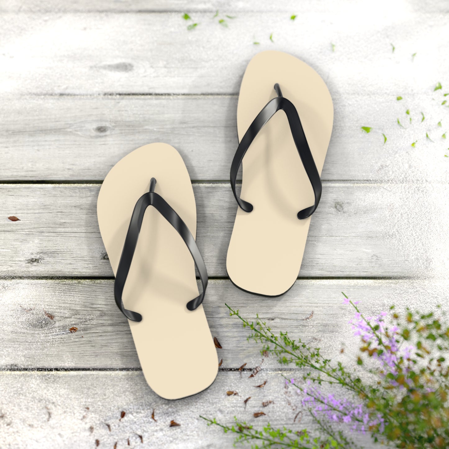 True Holiday Ivory Lustre Yellow Solids Flip Flops
