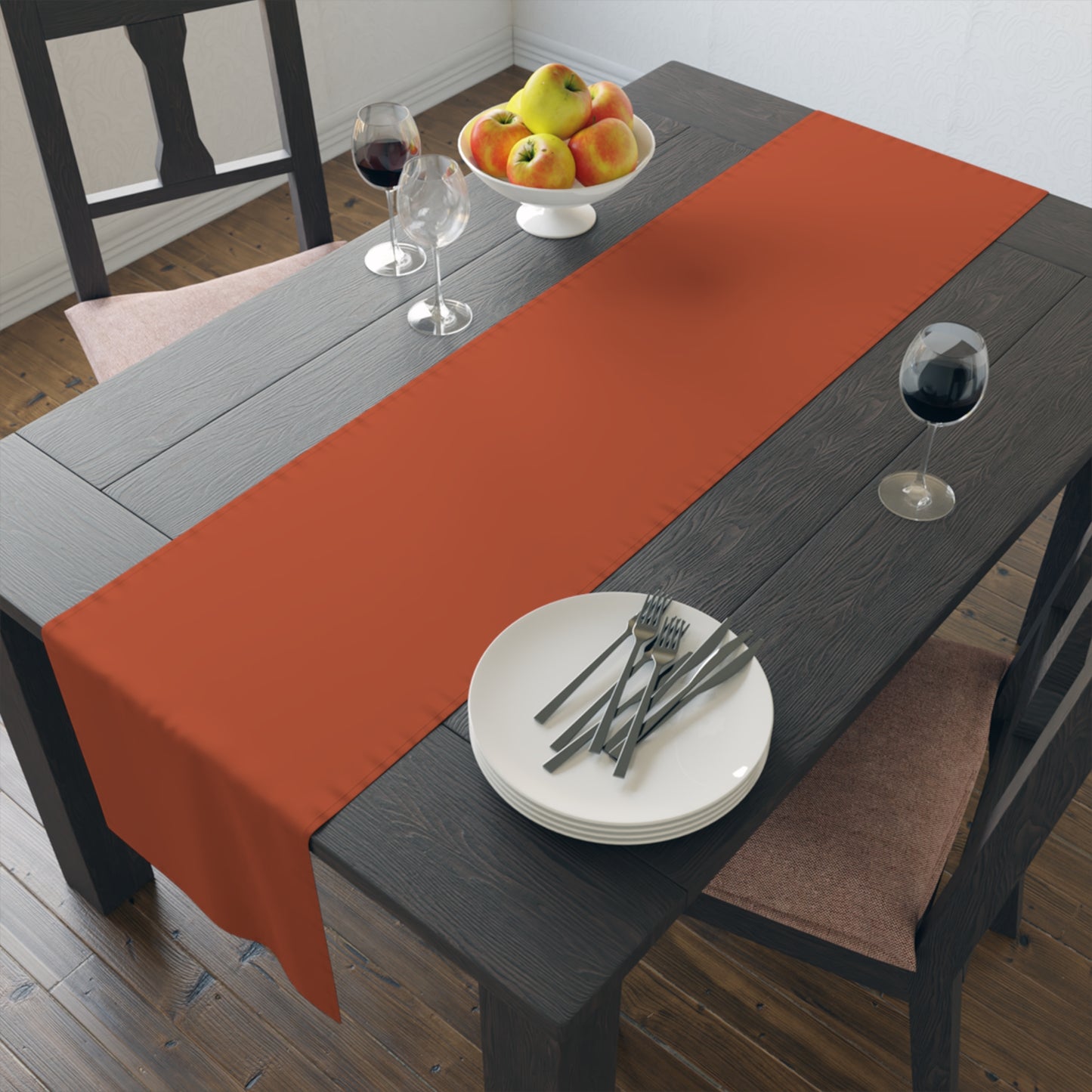 True Holiday Fireball Orange Solids Table Runner