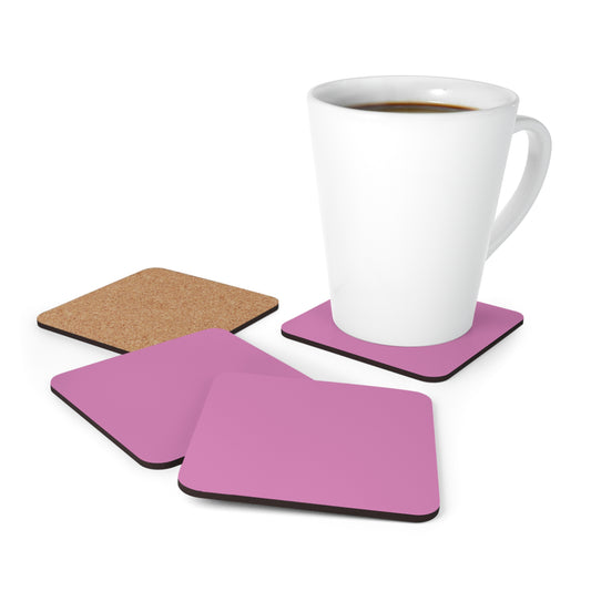 True Holiday Spring Azalea Red Solids Corkwood Coaster Set