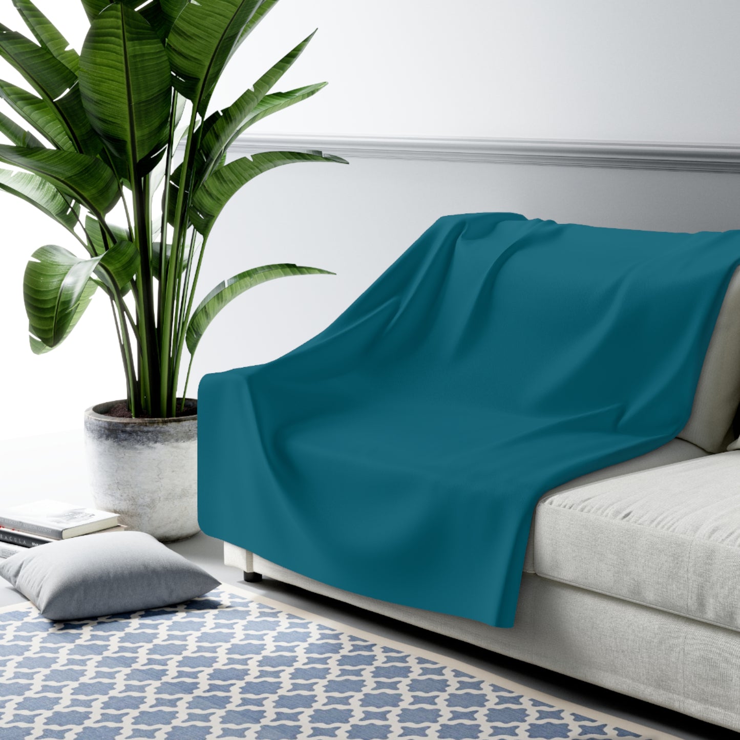 True Holiday Deep Ocean Blue Solids Throw Blanket