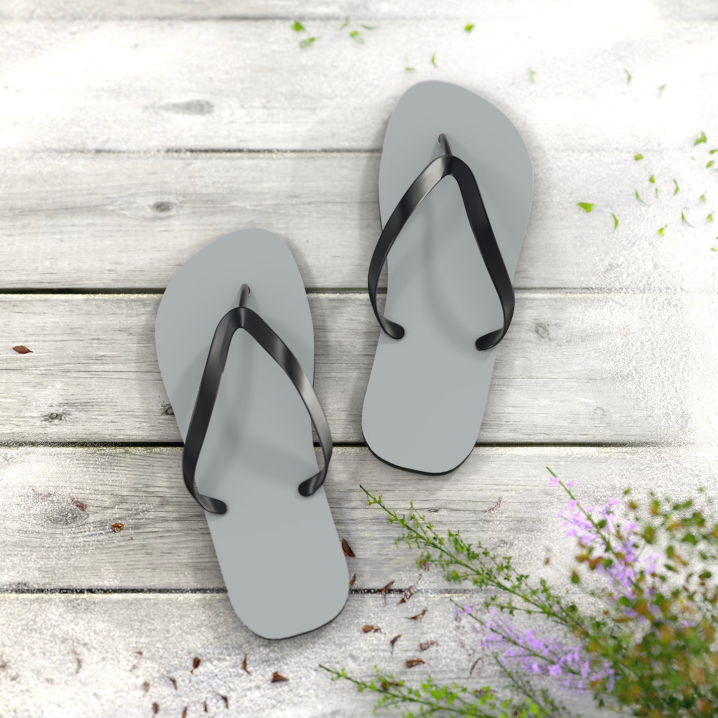 True Holiday Marina Gray Gray Solids Flip Flops