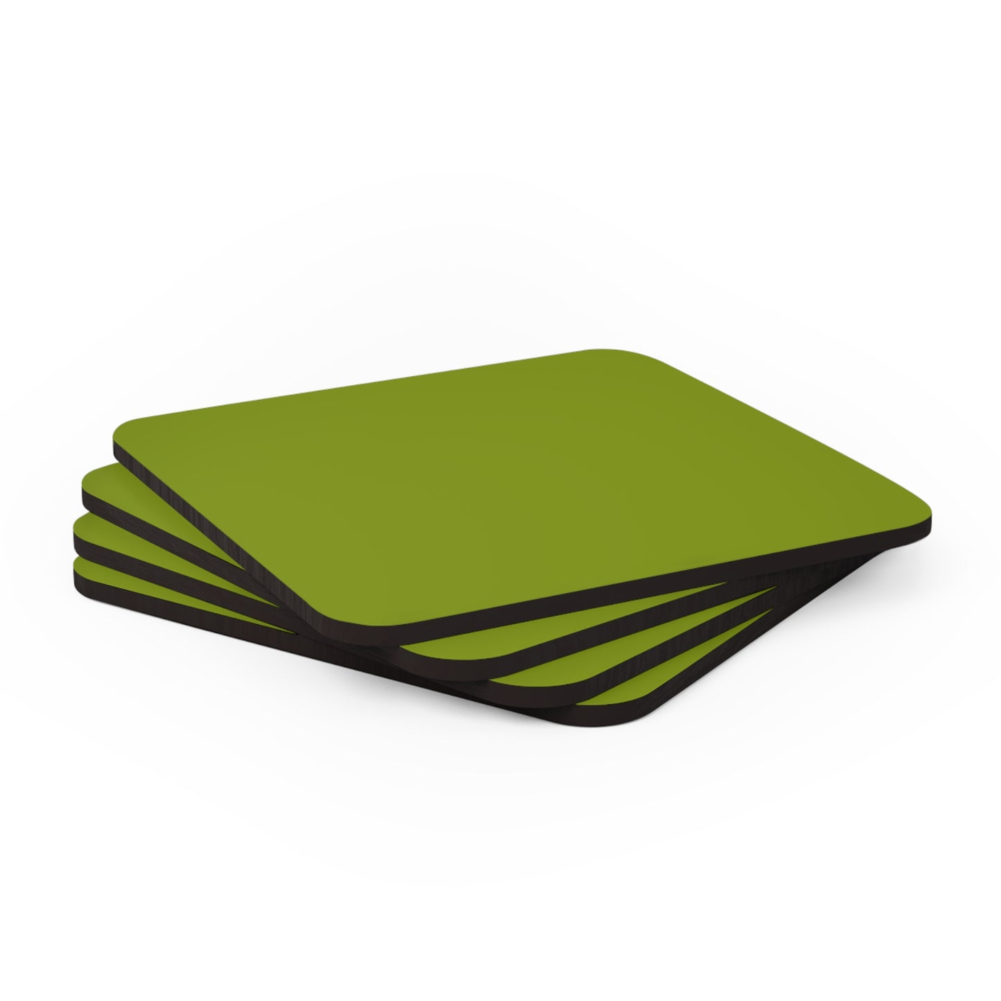 True Holiday Iguana Green Solids Corkwood Coaster Set