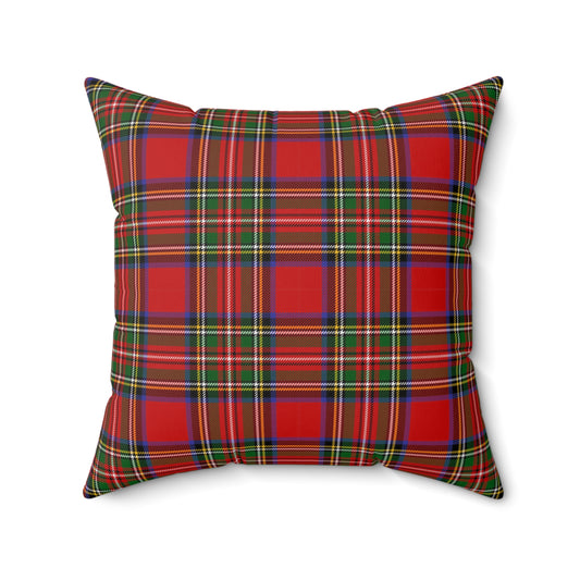True Holiday Royal Stewart Tartan Plaid 20" Square Throw Pillow