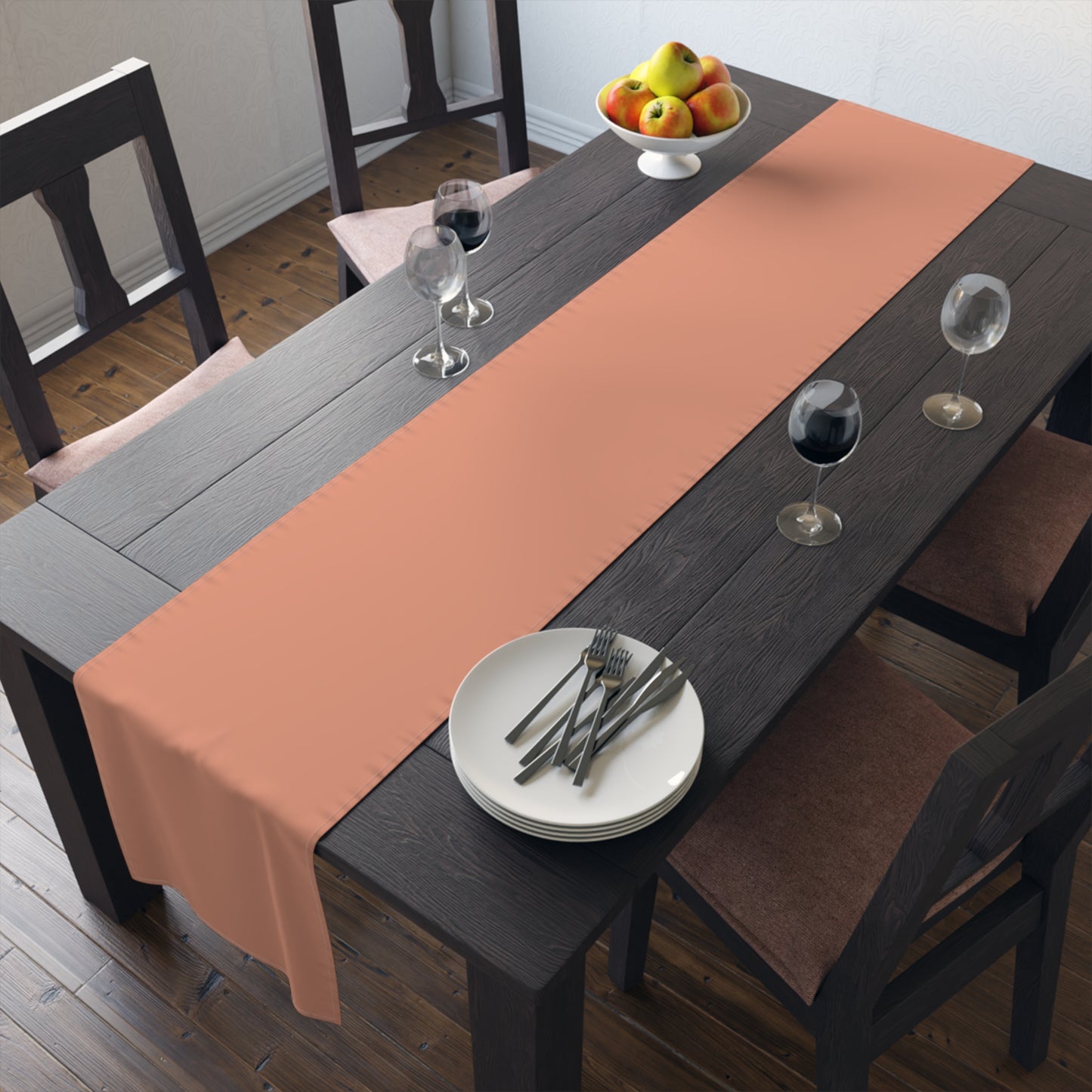 True Holiday Coral Spice Orange Solids Table Runner