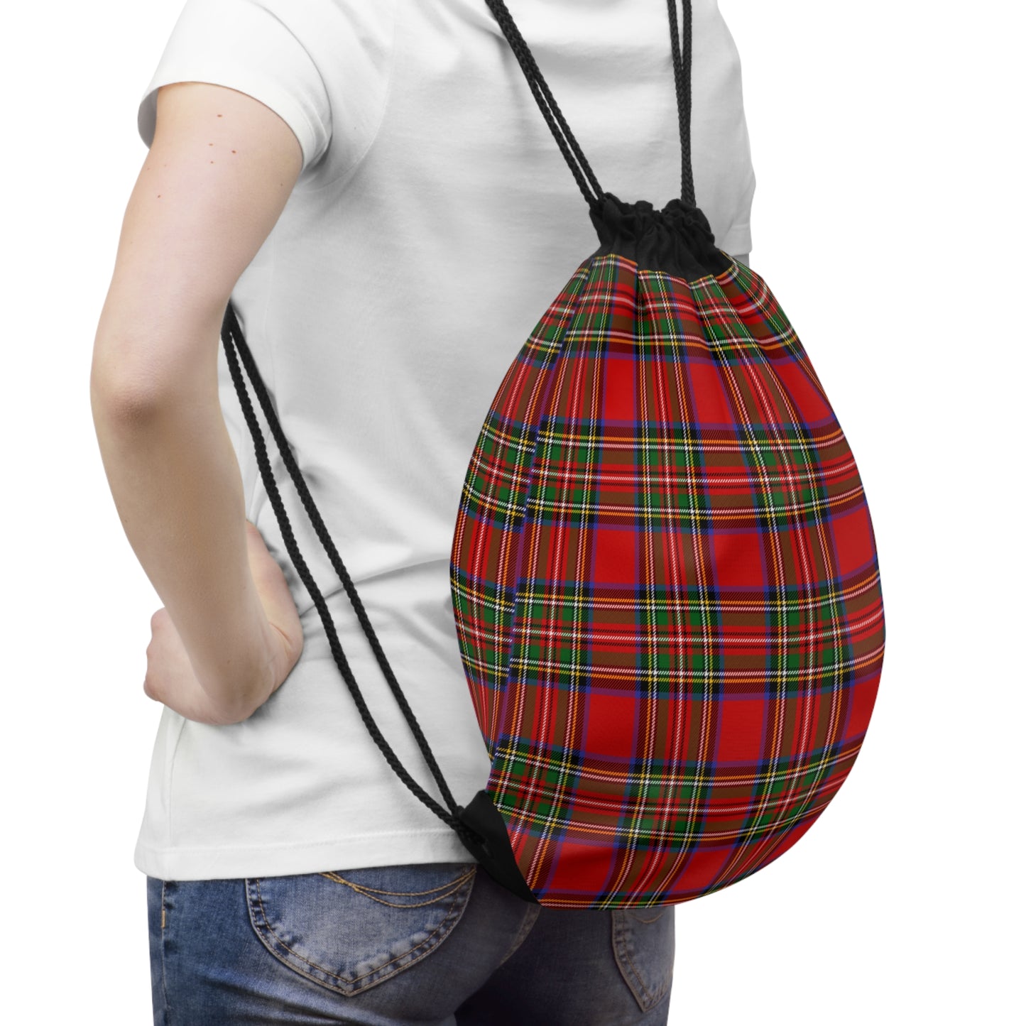 True Holiday Royal Stewart Tartan Plaid Drawstring Bag