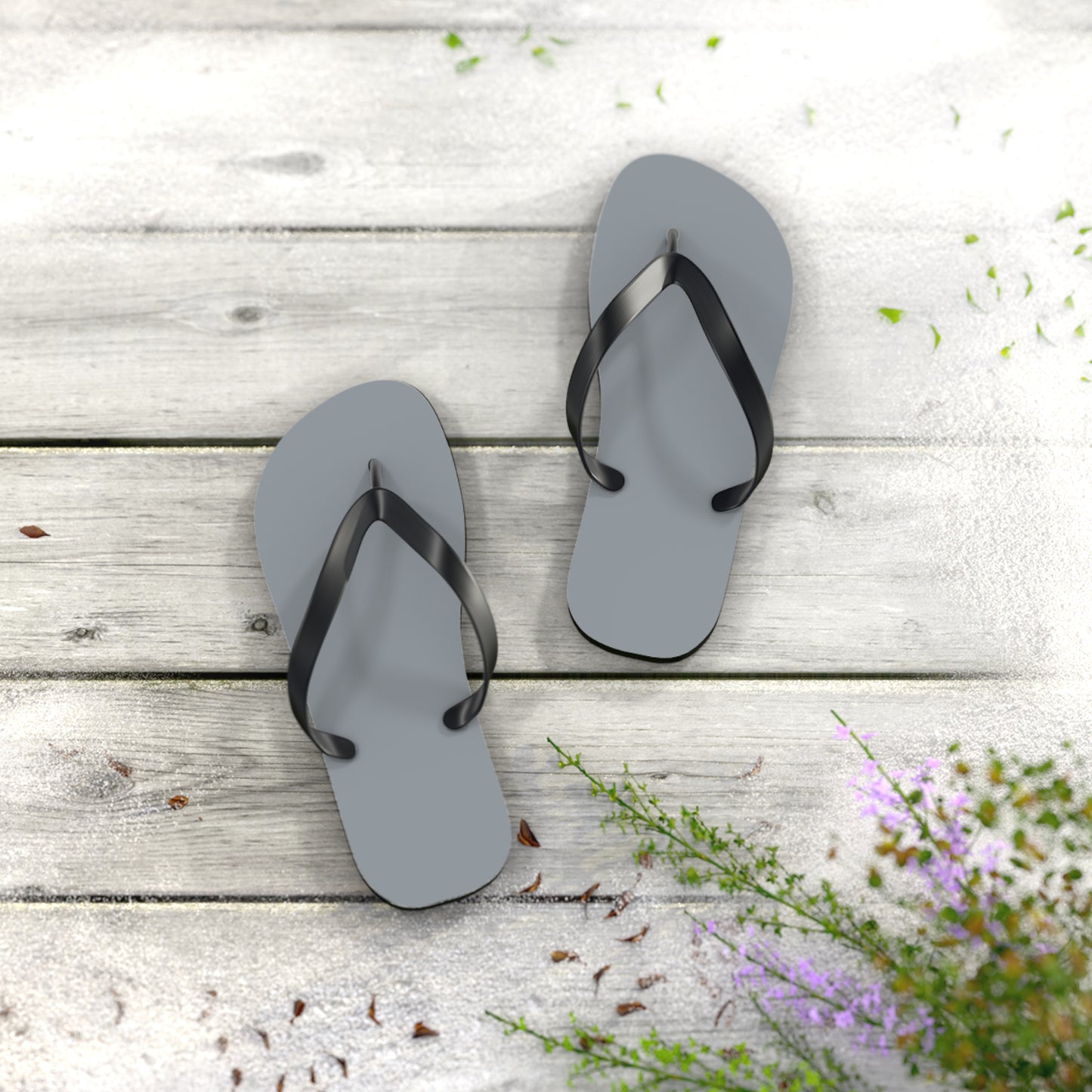 True Holiday Gray Cardigan Gray Solids Flip Flops