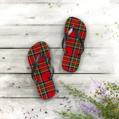 True Holiday Royal Stewart Tartan Plaid Flip Flops