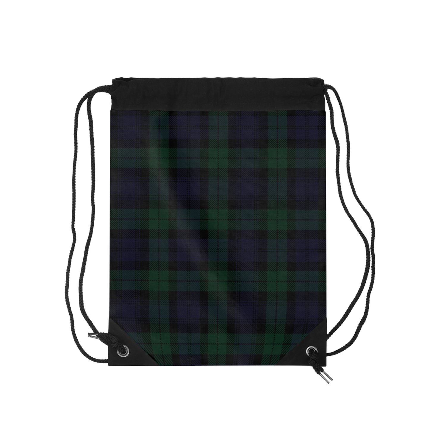 True Holiday Black Watch Tartan Plaid Drawstring Bag
