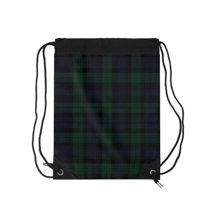 True Holiday Black Watch Tartan Plaid Drawstring Bag