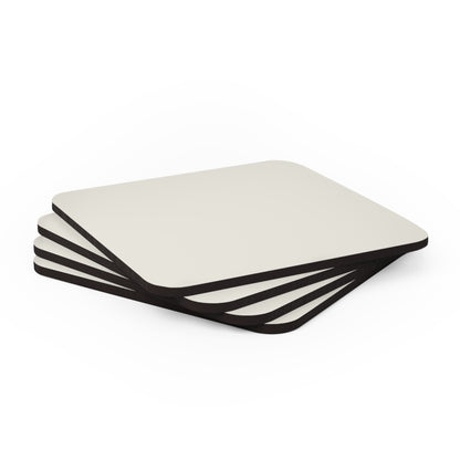 True Holiday White Dove White Solids Corkwood Coaster Set