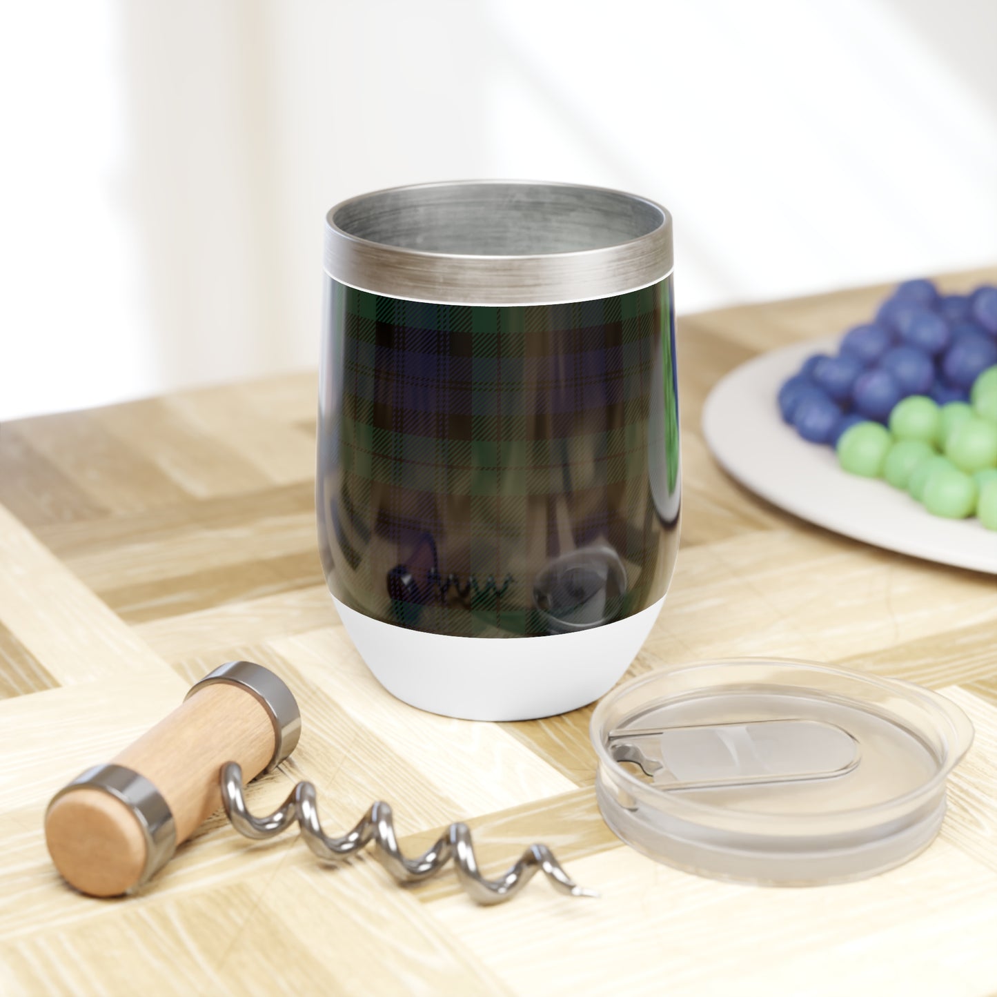 True Holiday Black Watch Tartan Plaid Chill Wine Tumbler