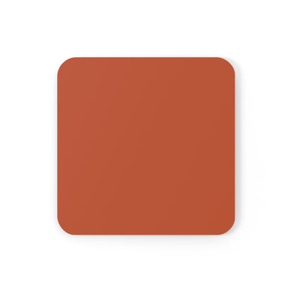 True Holiday Fireball Orange Solids Corkwood Coaster Set