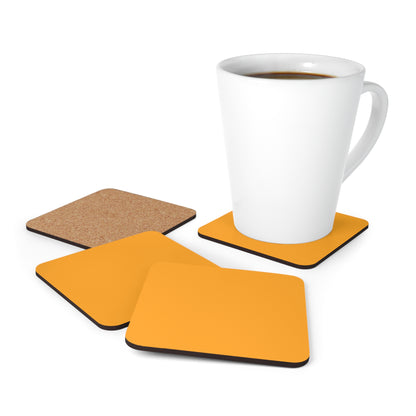 True Holiday Citrus Blast Yellow Solids Corkwood Coaster Set