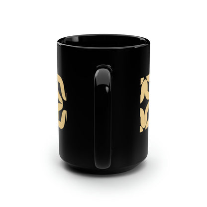 True Holiday Honeybee Yellow Solids Black Mug, 15oz