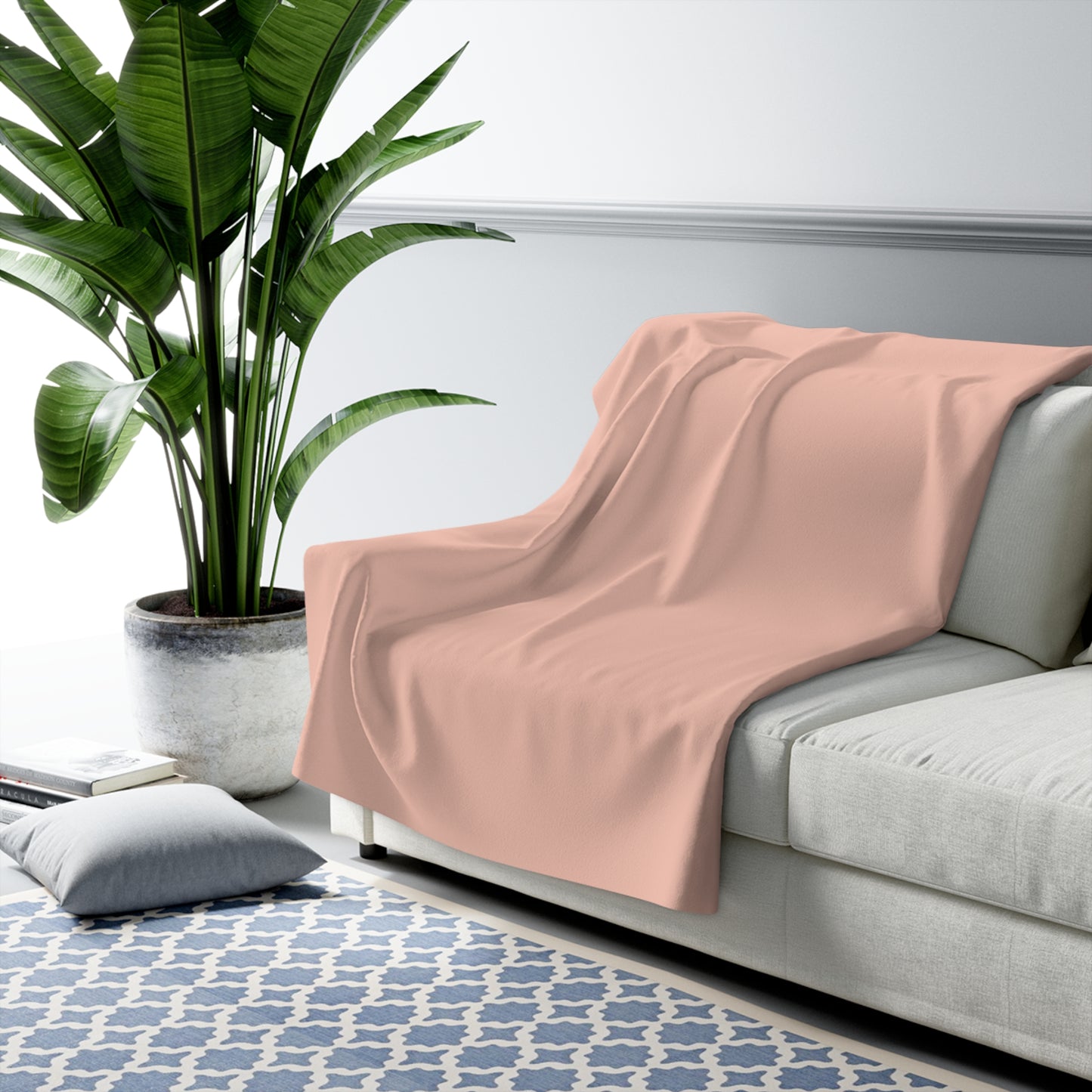 True Holiday Teacup Rose Orange Solids Throw Blanket
