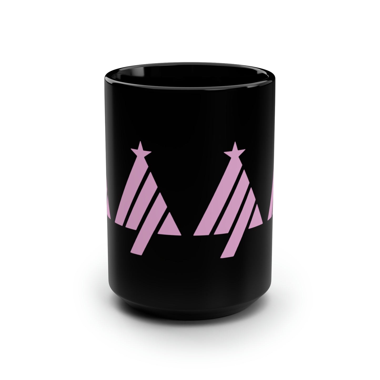 True Holiday Pretty Pink Red Solids Black Mug, 15oz