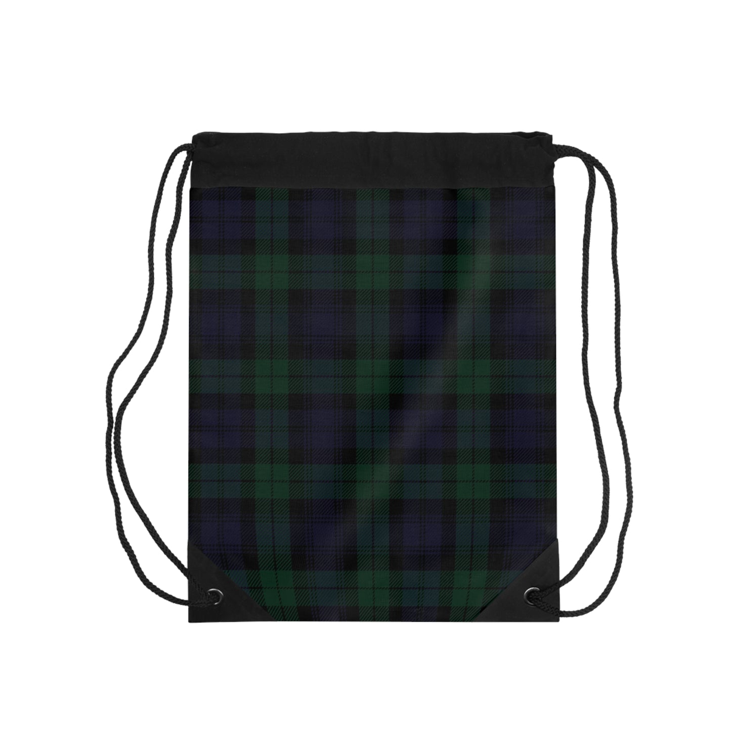 True Holiday Black Watch Tartan Plaid Drawstring Bag