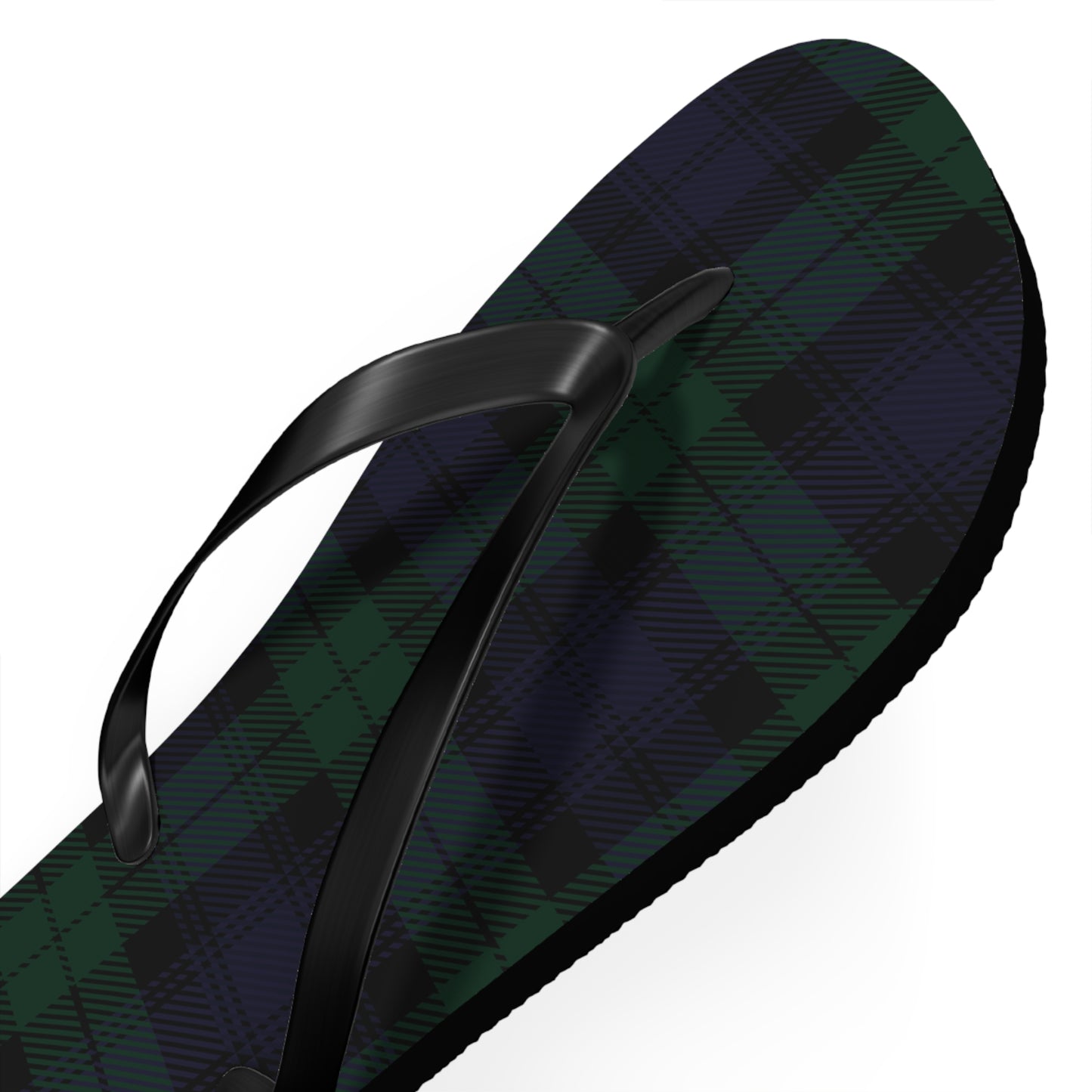 True Holiday Black Watch Tartan Plaid Flip Flops