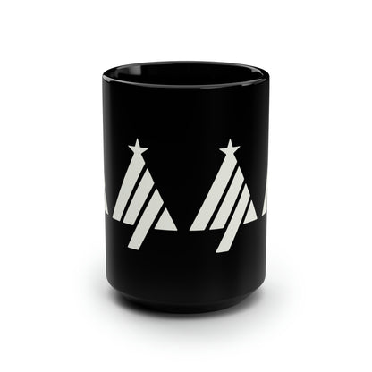 True Holiday White Dove White Solids Black Mug, 15oz