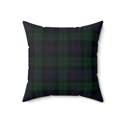 True Holiday Black Watch Tartan Plaid 18" Square Throw Pillow