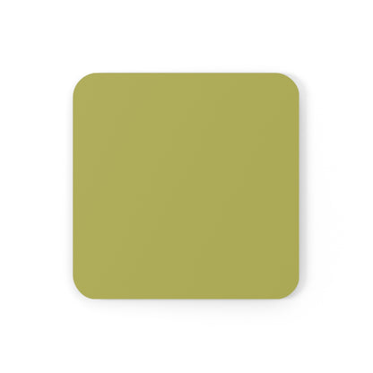 True Holiday Perennial Green Solids Corkwood Coaster Set