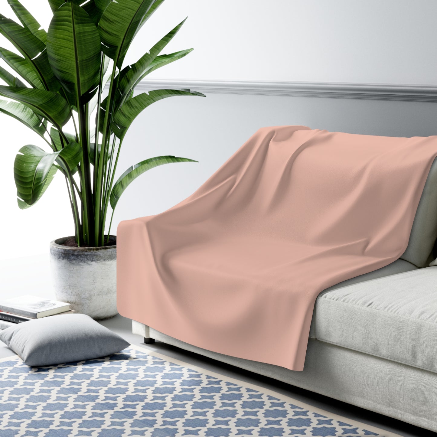 True Holiday Teacup Rose Orange Solids Throw Blanket