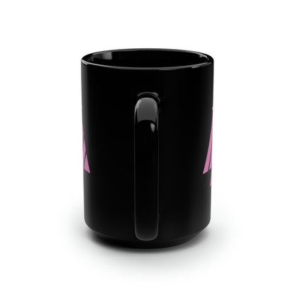 True Holiday Spring Azalea Red Solids Black Mug, 15oz